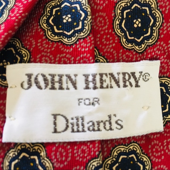 John Henry for Dillard’s Classic Red Medallion Tie - Picture 5 of 8